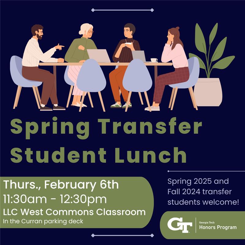 Flyer for the 2/6 HP transfer student luncheon