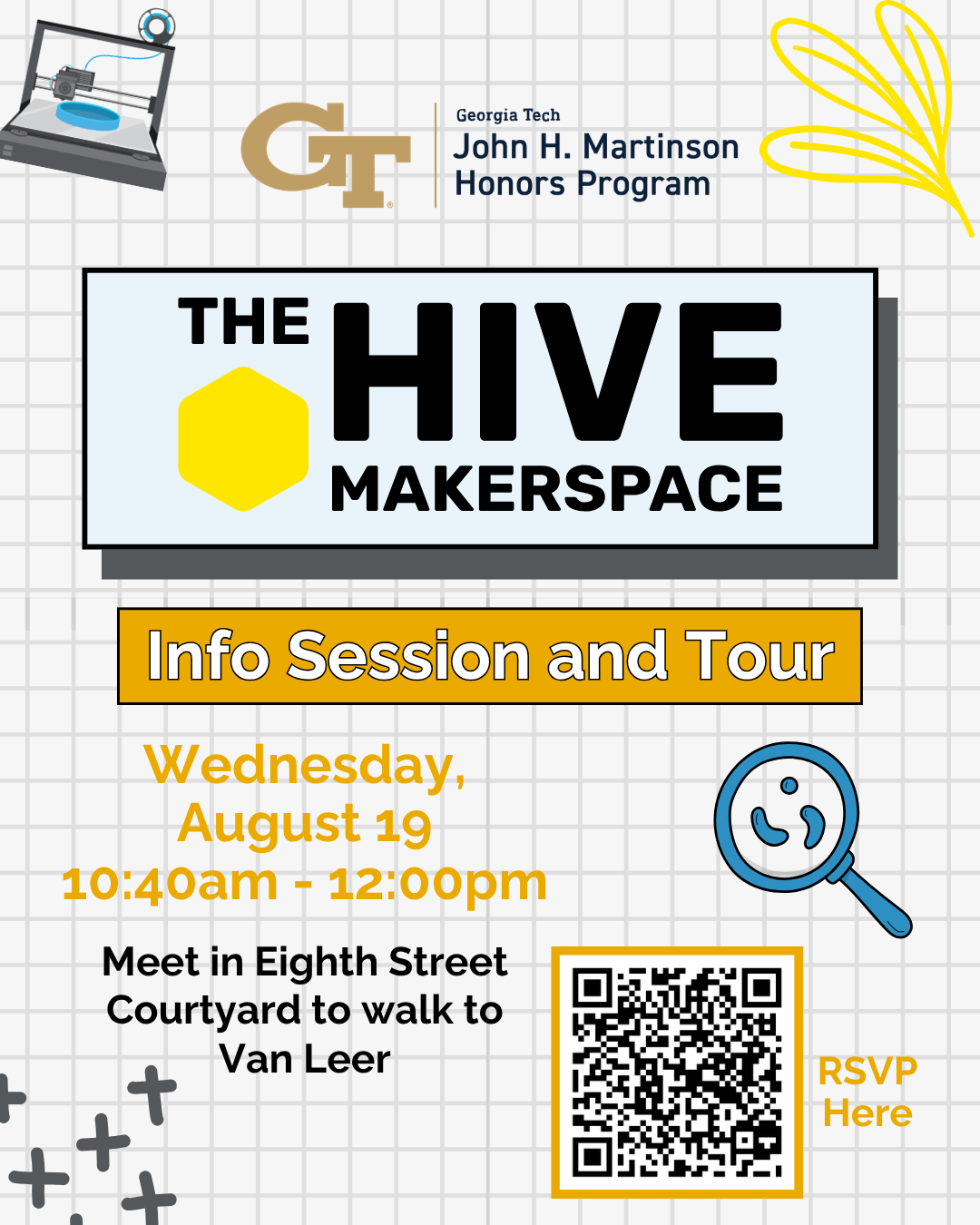 Flyer for a tour of the Hive Makerspace