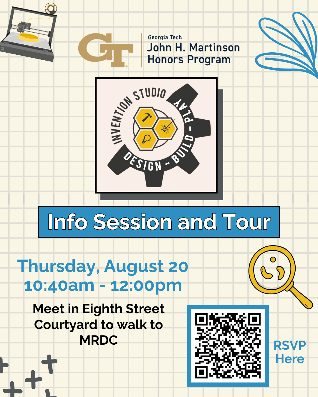 Flyer for a tour of the Invention Studio